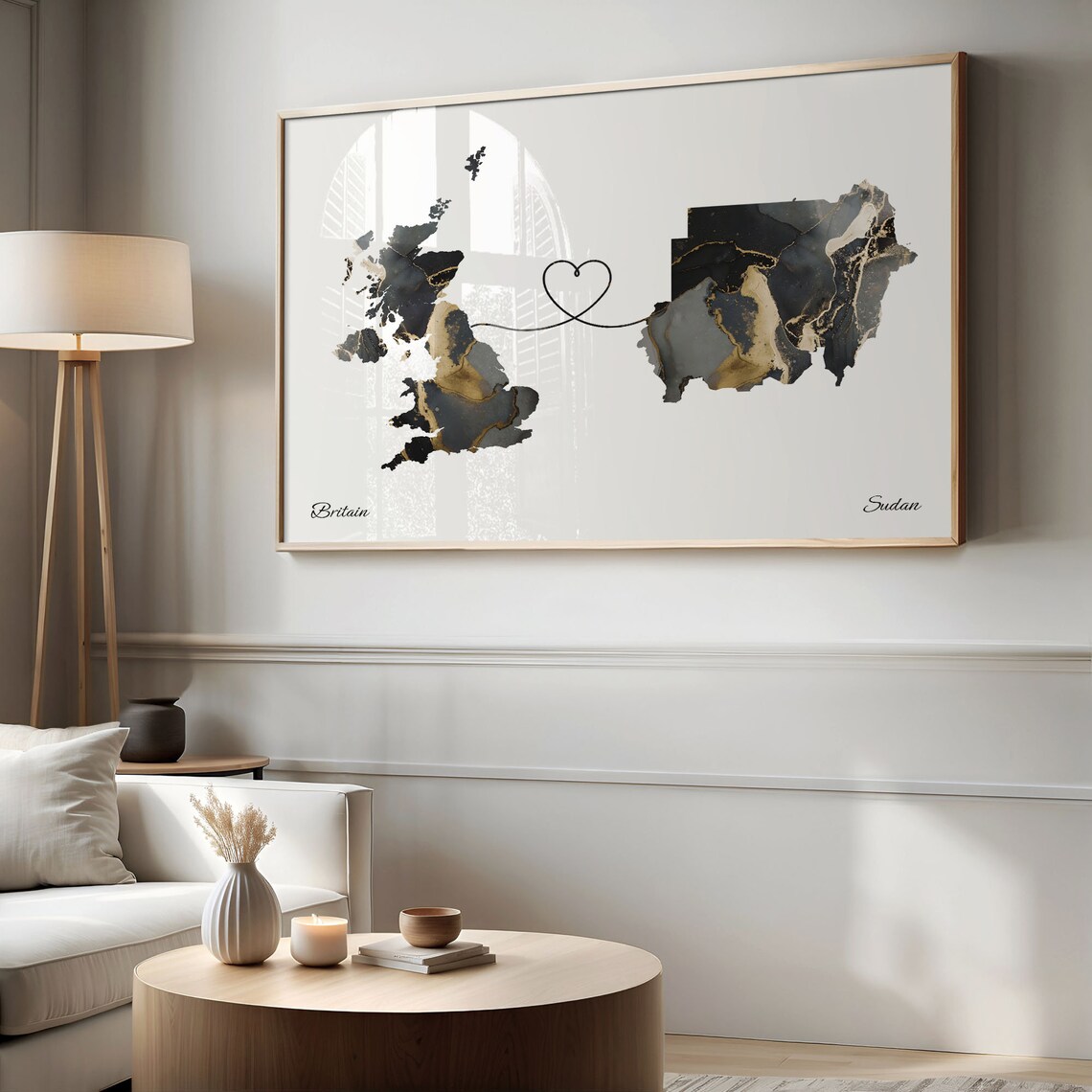 Britain To Sudan Map Print, Long Distance Travel Poster - Image 2