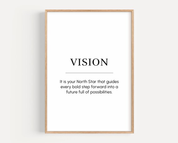 Vision Definition Motivational Poster, Entrepreneur Mindset