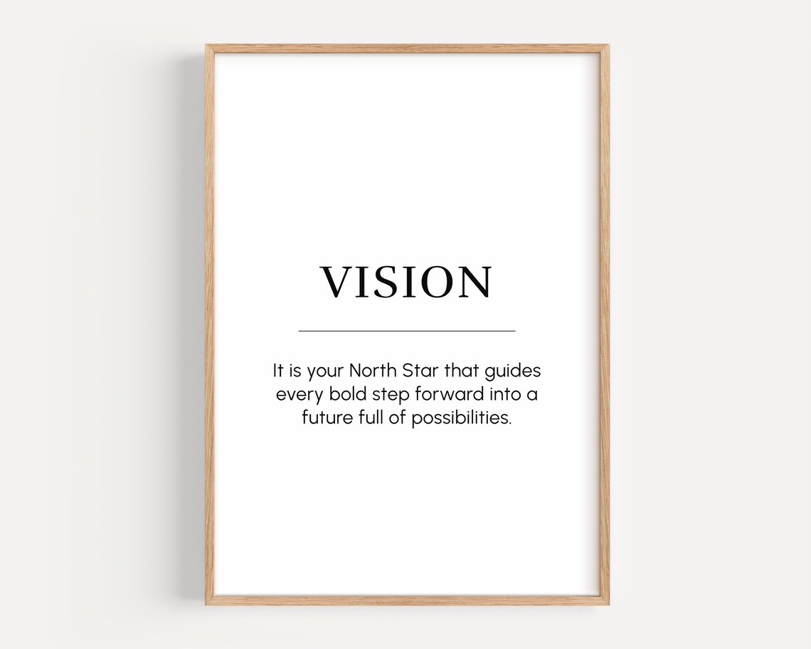 Vision Definition Motivational Poster, Entrepreneur Mindset