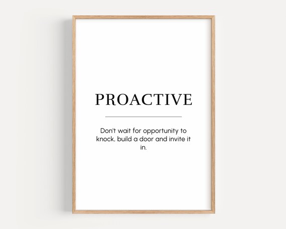 Proactive Meaning Motivational Poster, Hustle Mindset