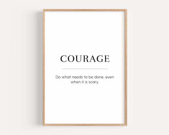 Motivational Wall Art Courage Definition Inspirational Quote Print Poster Gift For Entrepreneur Office Decor