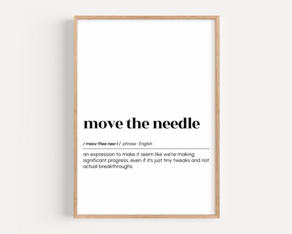 Move The Needle Office Wall Art Definition Print For Manager Funny Cubicle Decor Coworker Gift