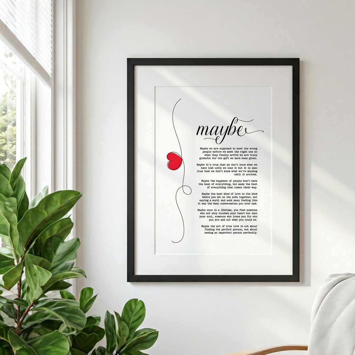 Maybe Poem Art Print, Romantic Anniversary Gift - Image 2