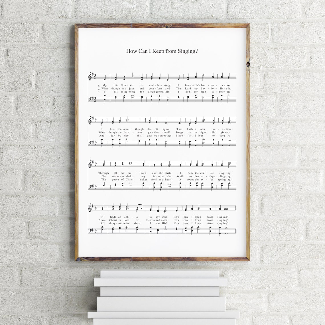 How Can I Keep From Singing Hymn Sheet Music Faith Song Vintage Poster - Image 3
