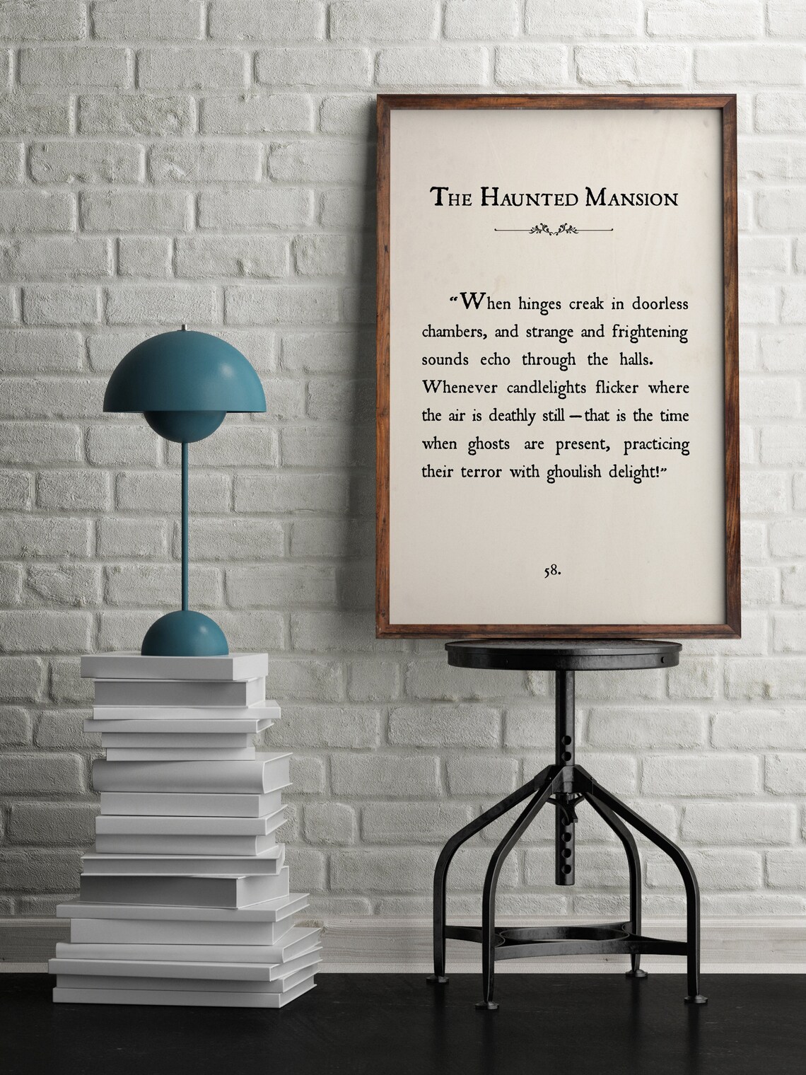 The Haunted Mansion Book Page Halloween Spooky Vintage Book Art Poster - Image 2