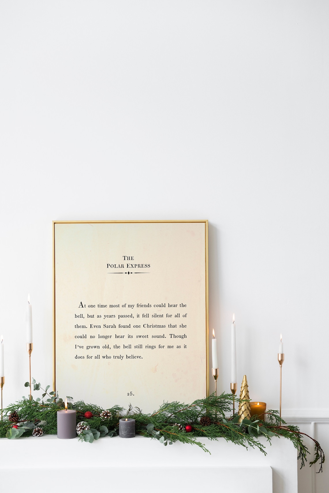 The Polar Express Believe Quote Vintage Christmas Book Page Poster - Image 2