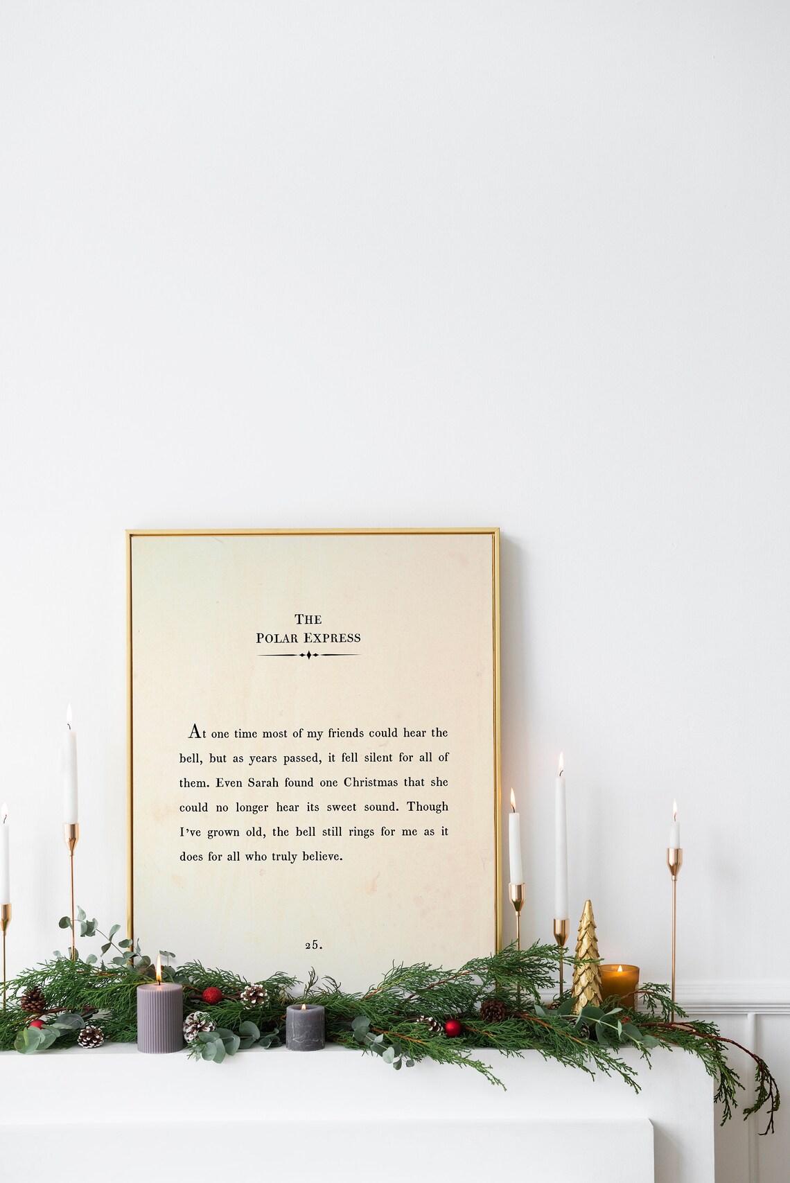 The Polar Express Book Page Quote Believe In Magic Christmas Poster - Image 2