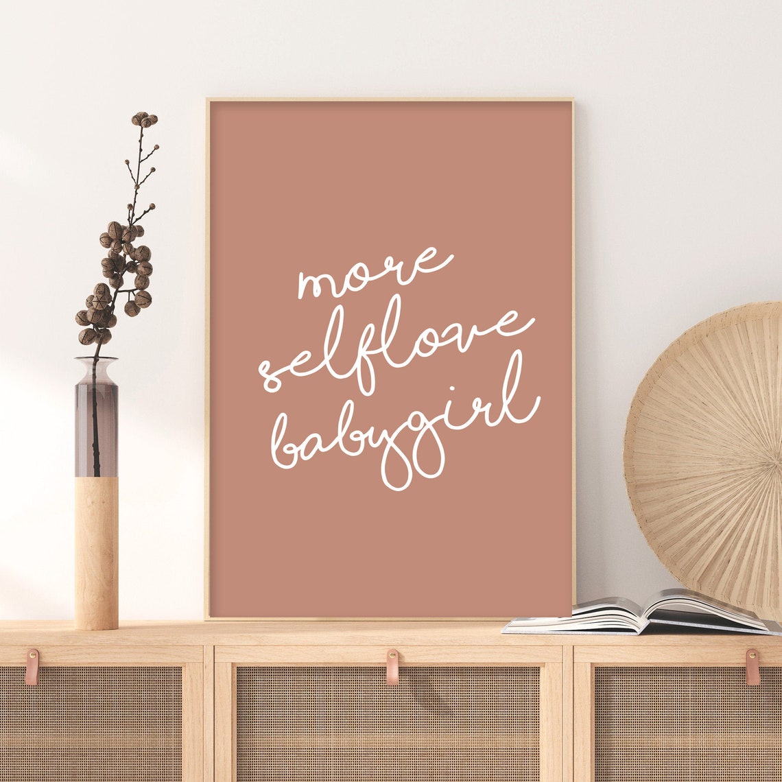 More Self Love Babygirl Script Terracotta Motivational Poster - Image 3