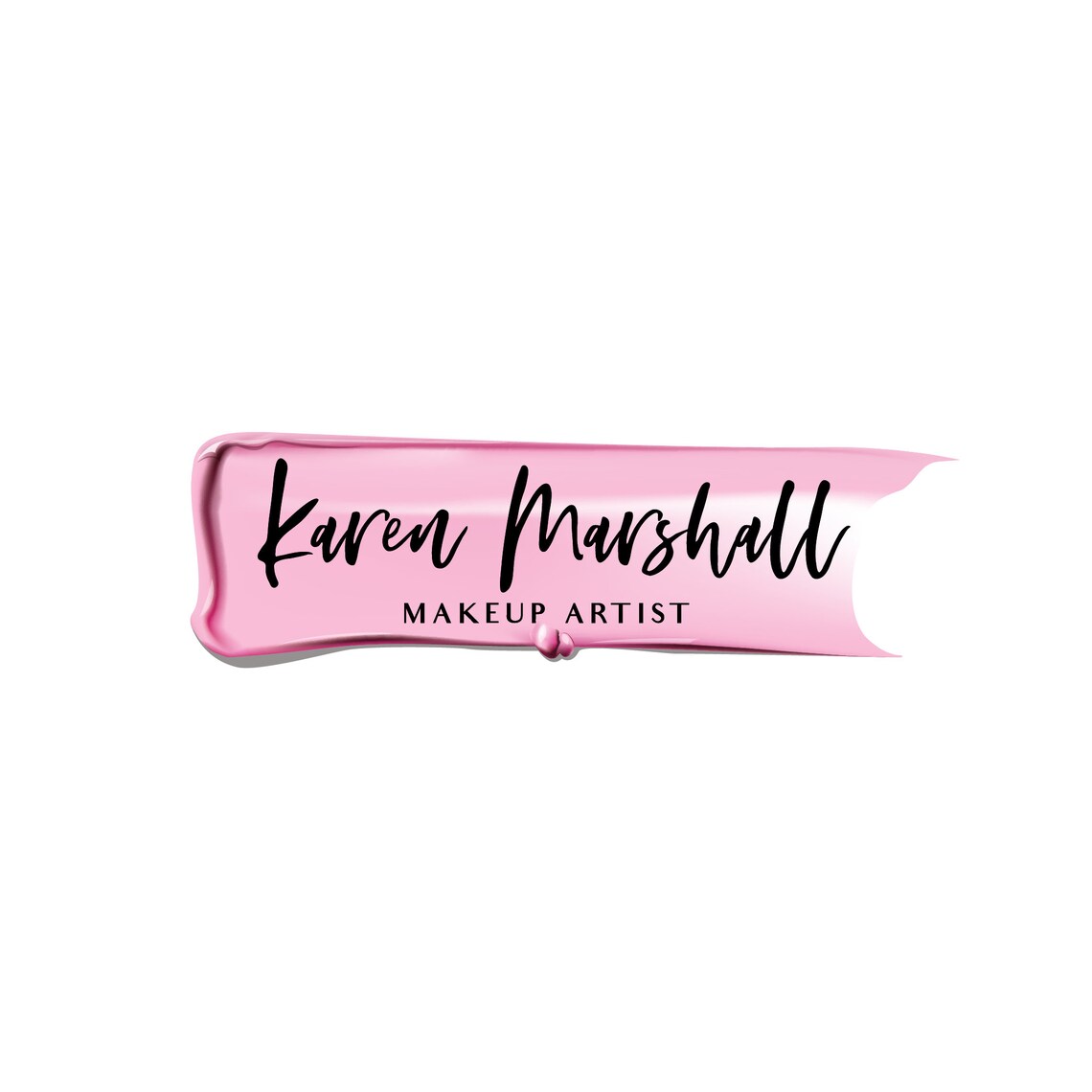 Pink Lipstick Swatch Logo, Beauty and Makeup Art Print - Image 2