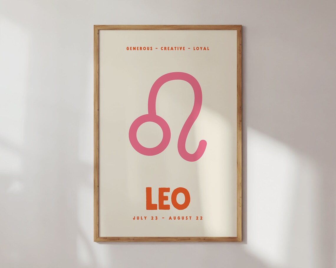 Leo Zodiac Poster Print, Trendy Preppy Wall Decor - Image 3