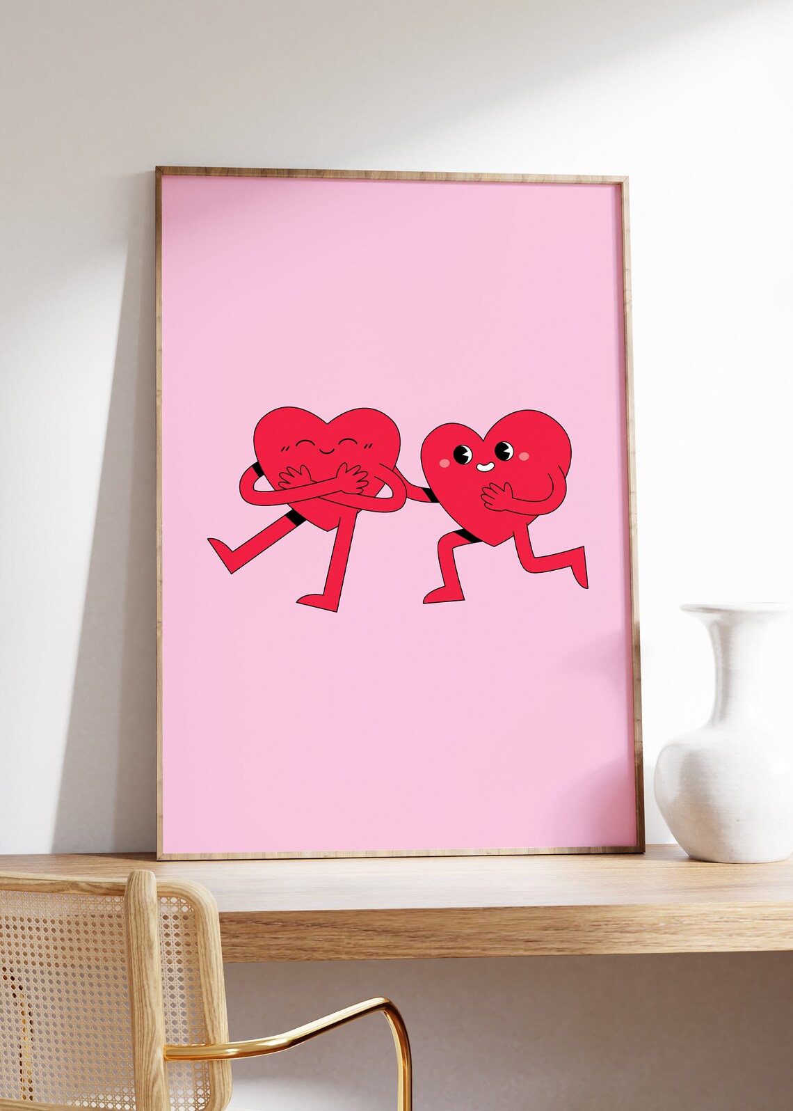 Cute Retro Hearts Print, Preppy Valentine Decor - Image 2