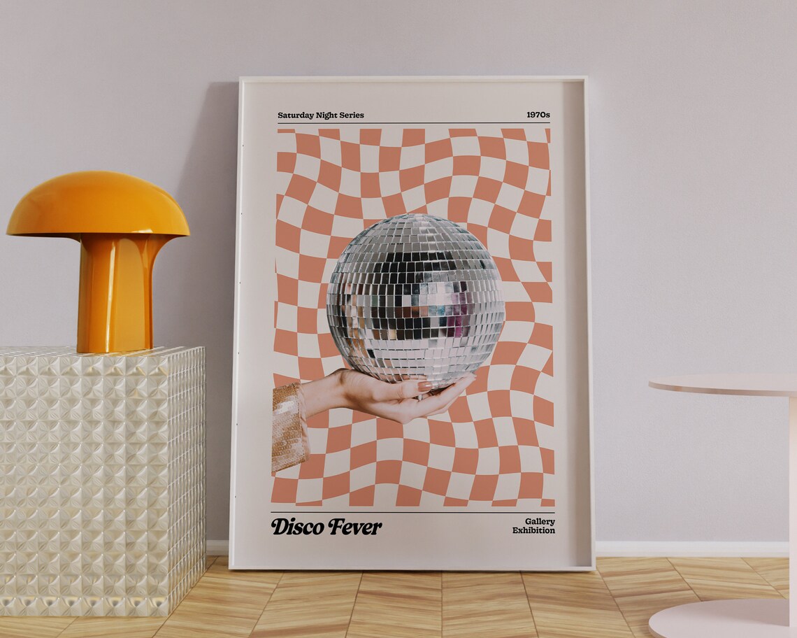 Disco Ball Retro Poster, Vintage Wall Art Print - Image 2