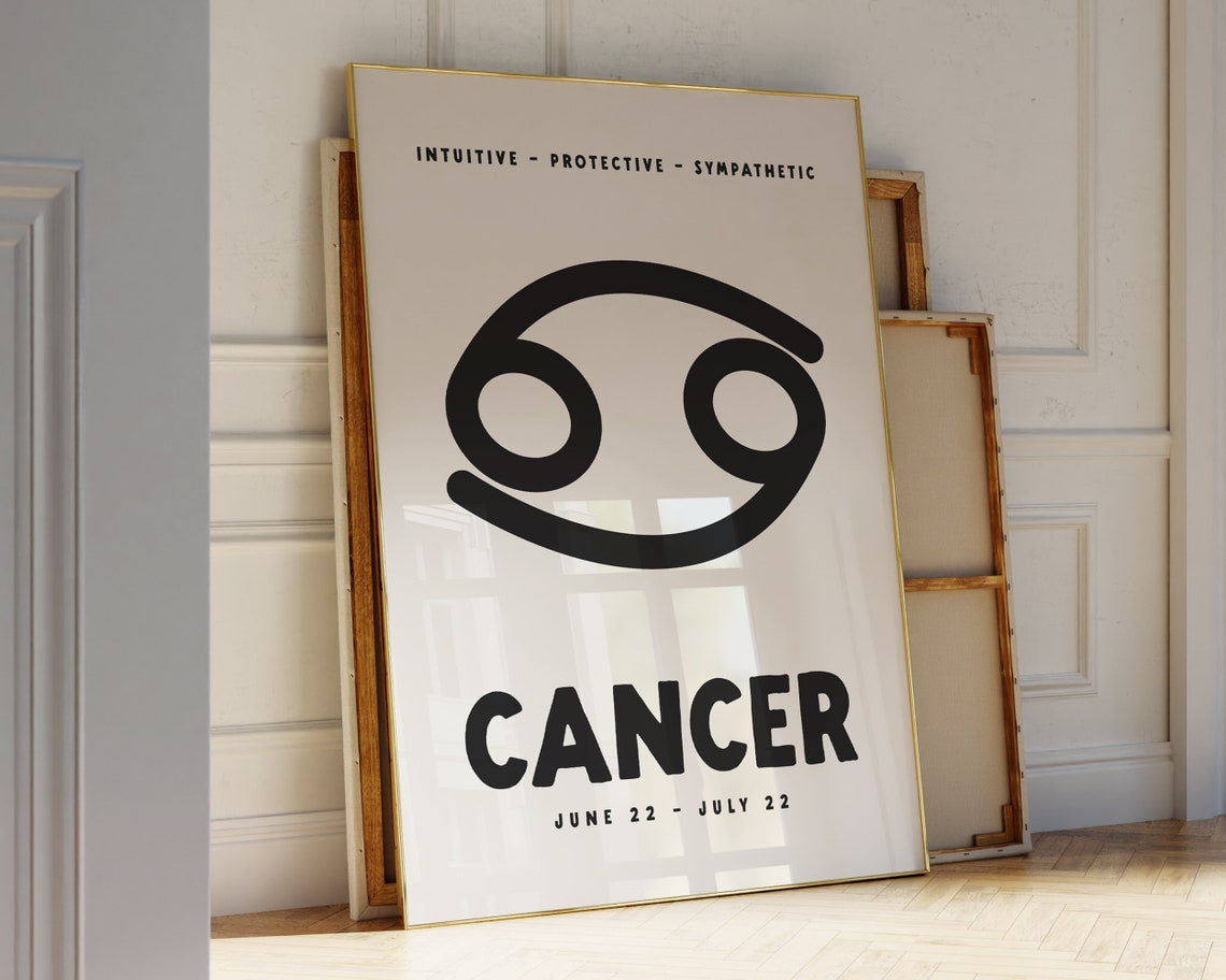 Cancer Zodiac Print Astrology Star Sign Poster Cancer Zodiac Star Sign Gifts Horoscope Wall Art Trendy Art - Image 3