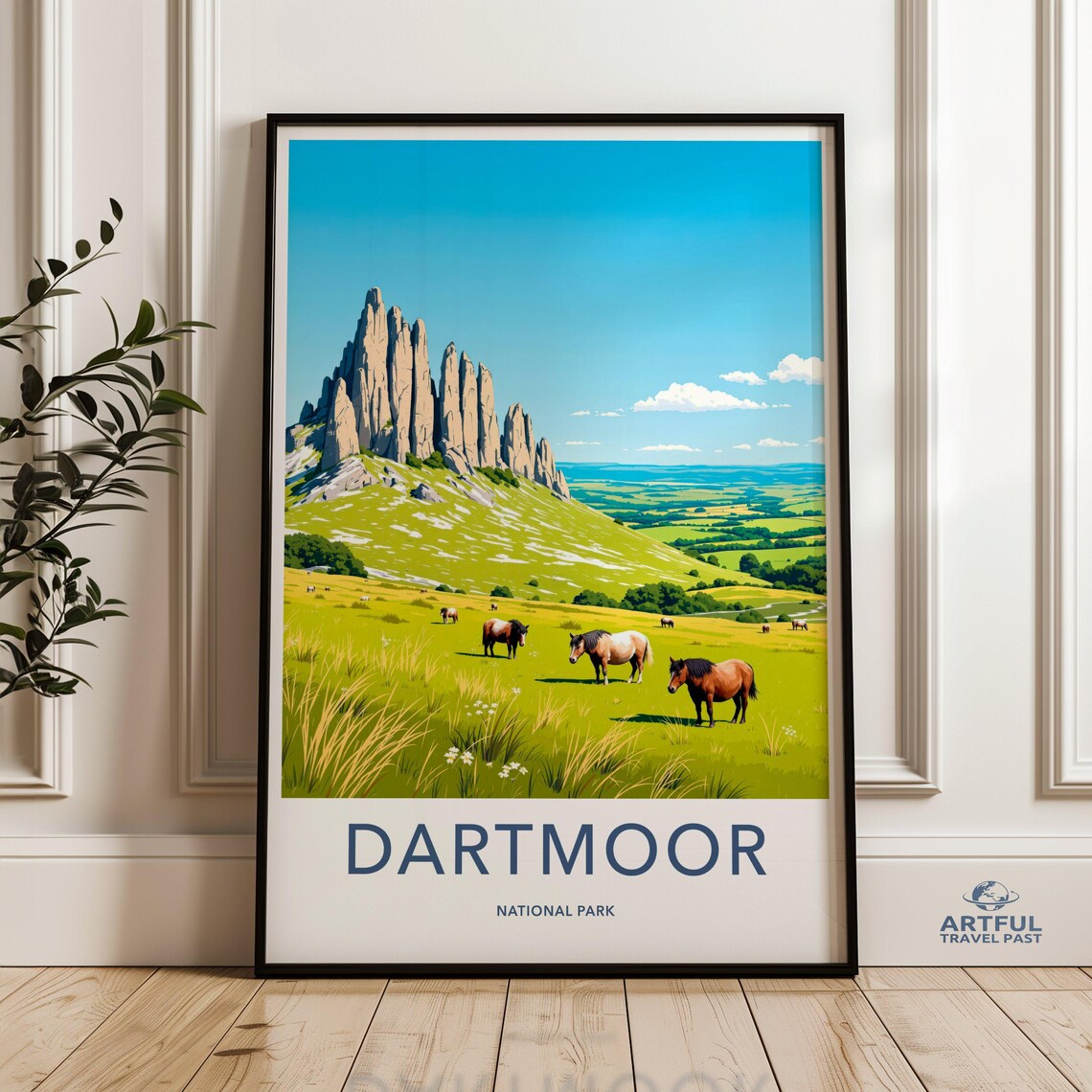 Dartmoor National Park Horse Landscape Art Print