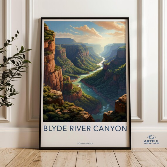 Blyde River Canyon South Africa Lush Green Gorge Vintage Travel Poster