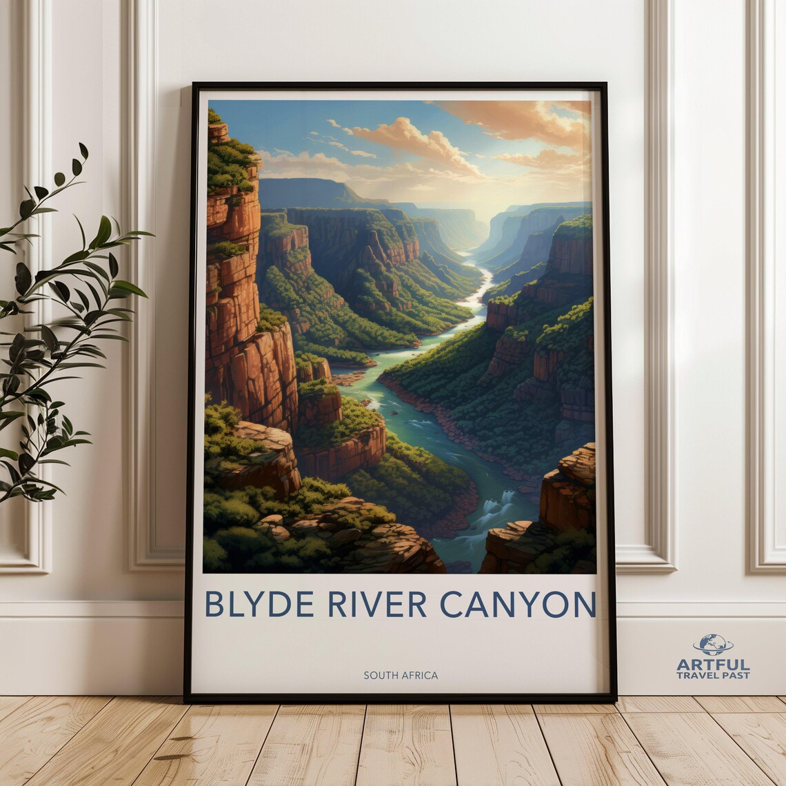 Blyde River Canyon South Africa Lush Green Gorge Vintage Travel Poster