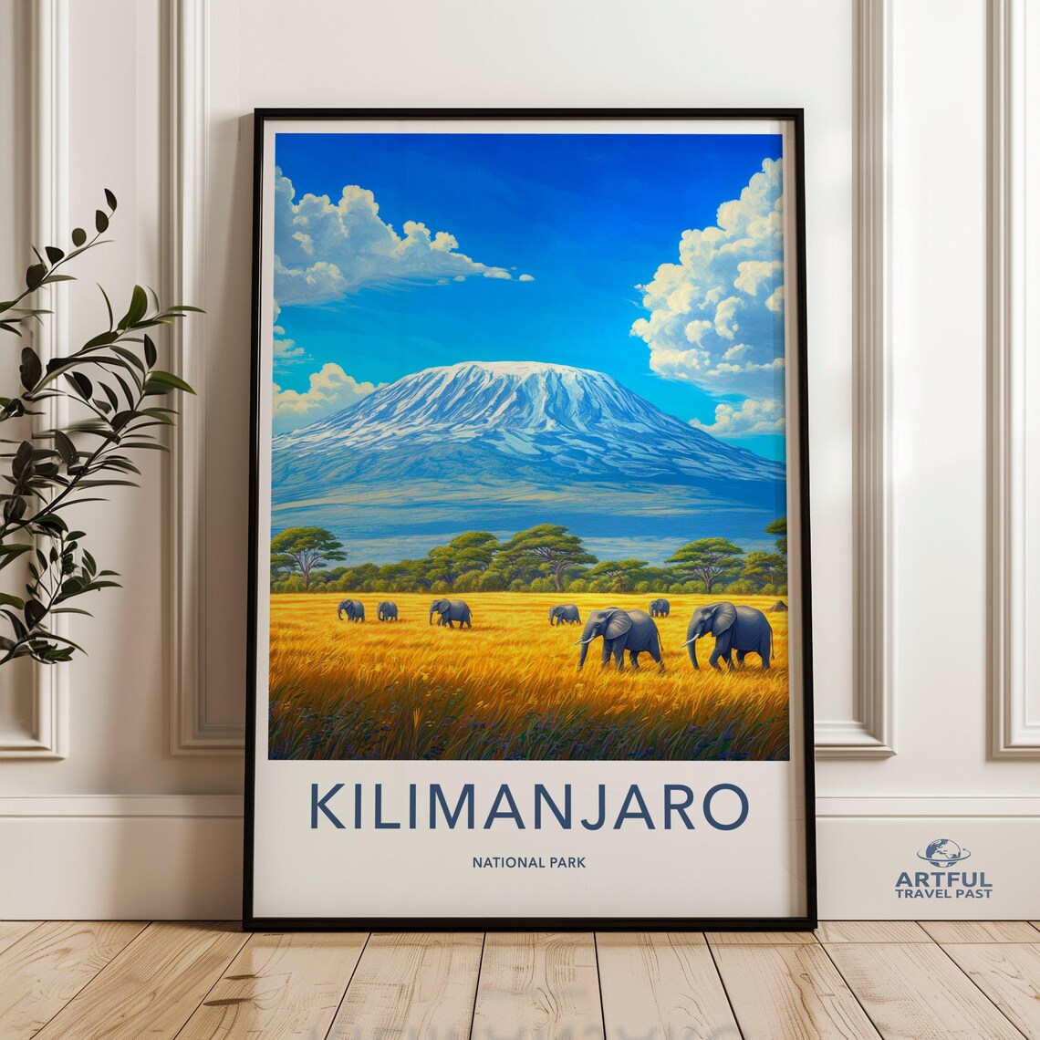 Kilimanjaro National Park Safari Travel Poster