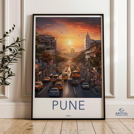 Pune India Sunset Cityscape Wall Art Historical And Cultural Decor Architectural Wonders Vibrant Streets Perfect Home Decoration