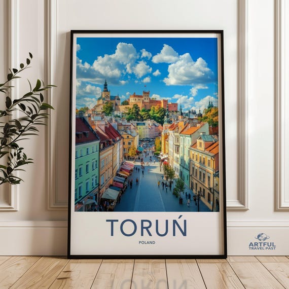 Scenic Torun Poland Wall Art Print Historic Townscape Poster Colorful Cityscape Decor European Architecture Artwork Travel Gift