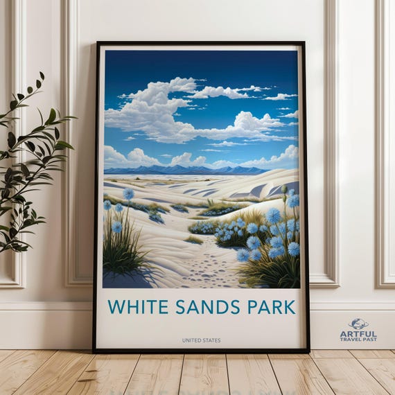 White Sands Park Wall Art Scenic Desert Landscape Print Beautiful Nature Photography Southwest Artwork Home Decor
