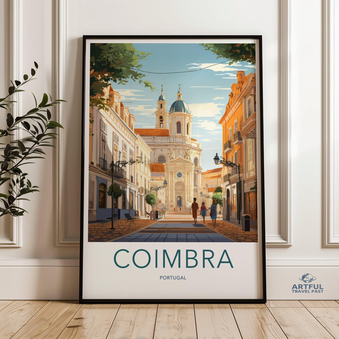 Coimbra Portugal Wall Art Historic Cityscape Print European Street Scene Poster Travel Artwork Decor Home Office