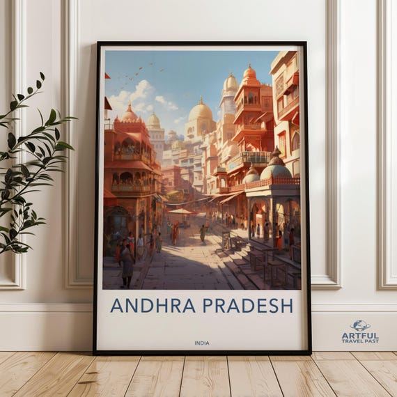 Andhra Pradesh Wall Art Historical Architecture Print Vibrant Cultural Landmark Decor Cityscape Poster Travel