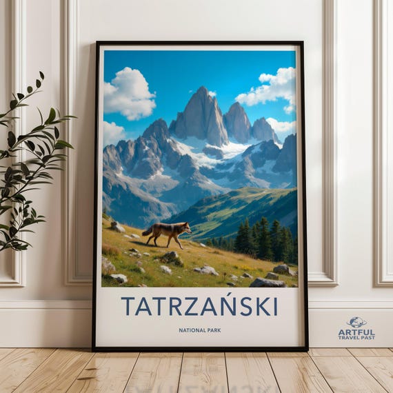 Tatrzanski National Park Poster Mountain Landscape Wall Art Scenic Nature Print Wildlife Illustration Home Decor