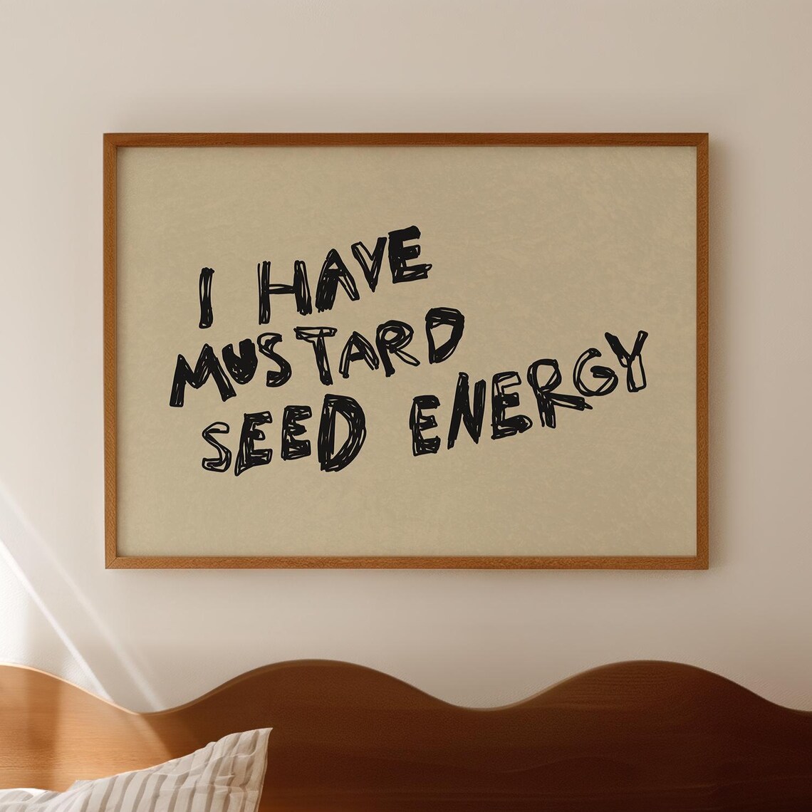 Funny Mustard Seed Bible Verse, Christian Typography Art