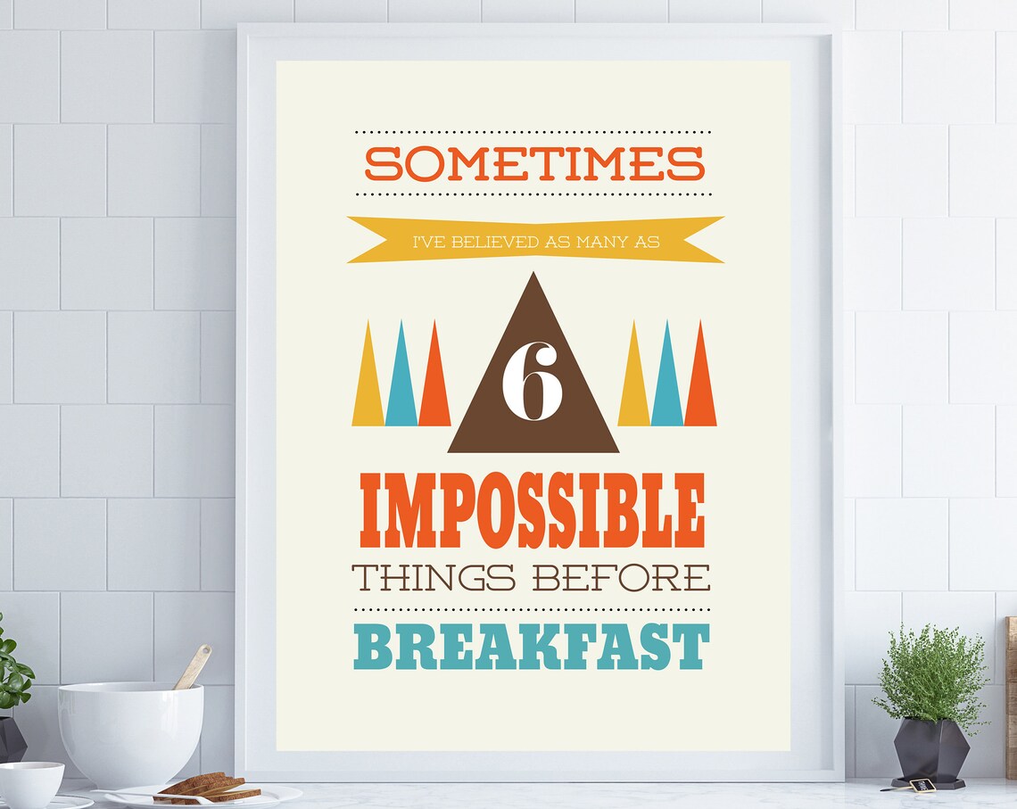 Retro Kitchen Wall Art, Mid-Century Quote Poster