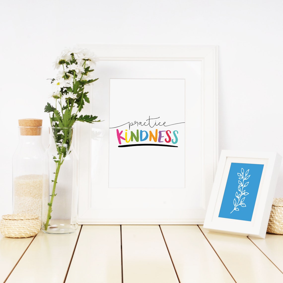 Practice Kindness Rainbow Kids Room Poster Colorful Nursery Decor Sign - Image 2
