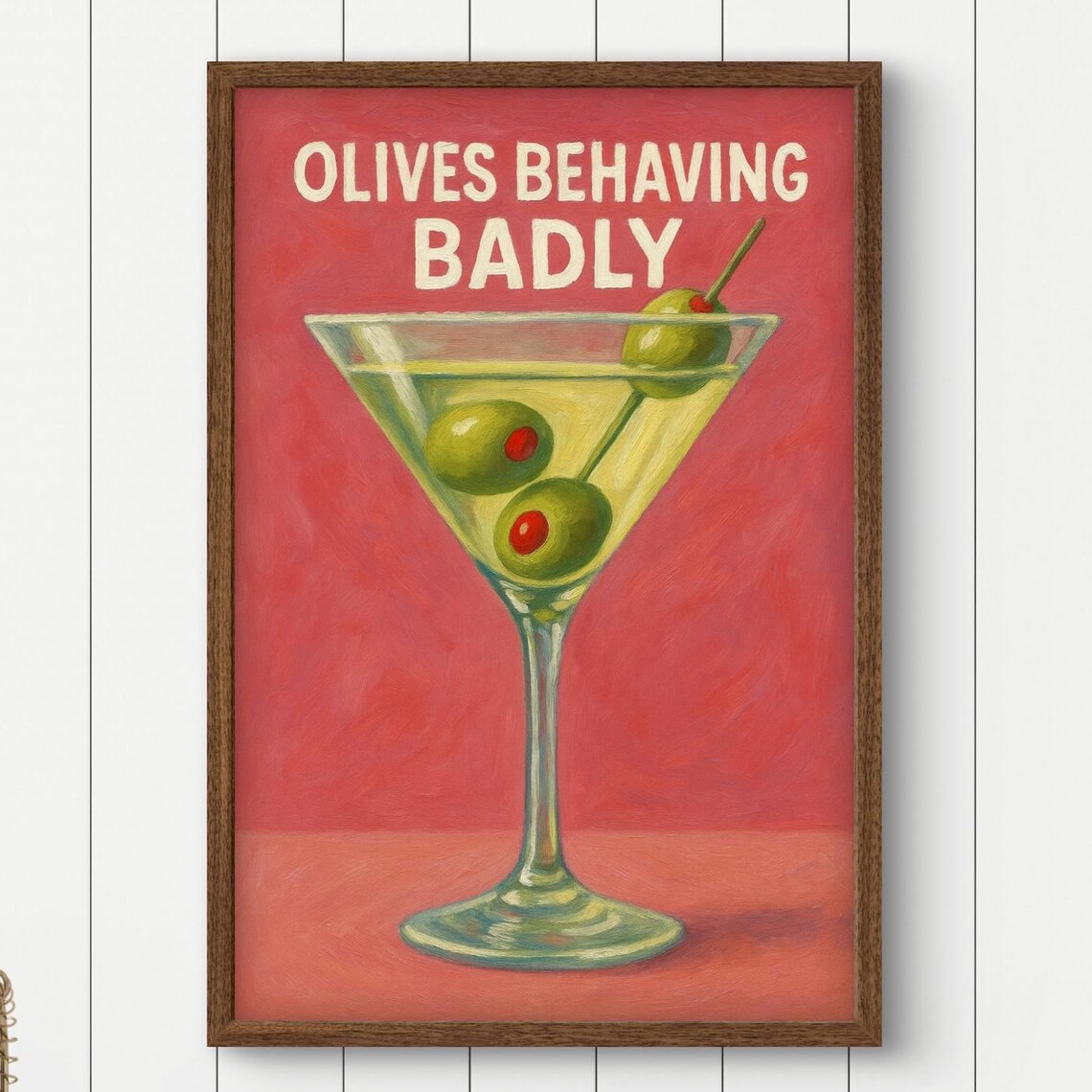 Olives Behaving Badly Wall Art Funny Bar Cocktail Lover Kitchen Decor Trendy Home Poster