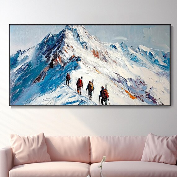 Abstract Mountains Oil Painting Wall Art Print