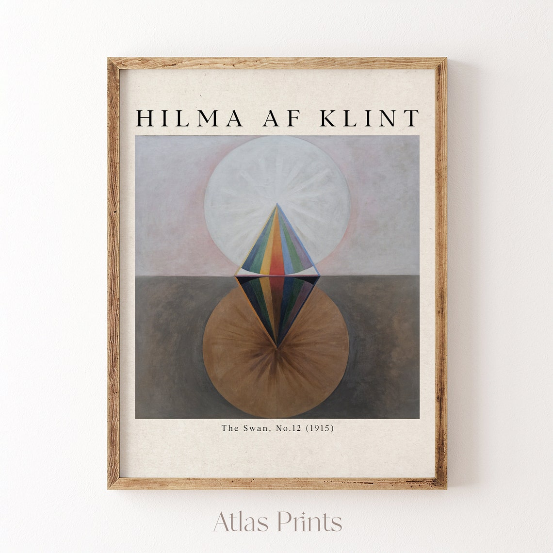 Hilma af Klint The Swan No 12 Rainbow Pyramid Mirror Art Poster