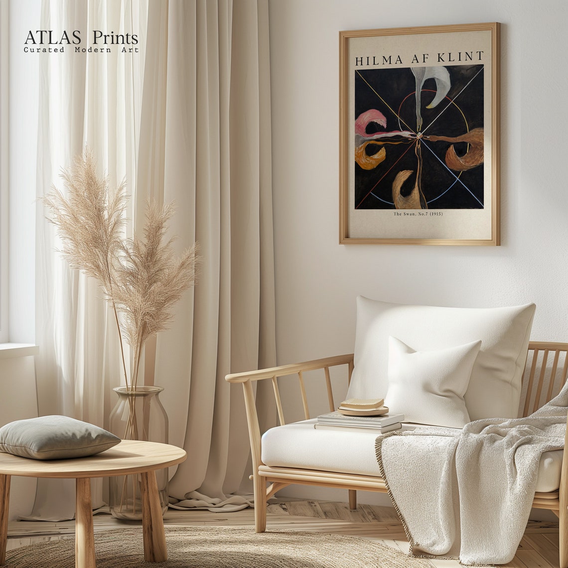 Hilma af Klint The Swan No 7 Dark Swans Meeting Modern Art Poster - Image 4
