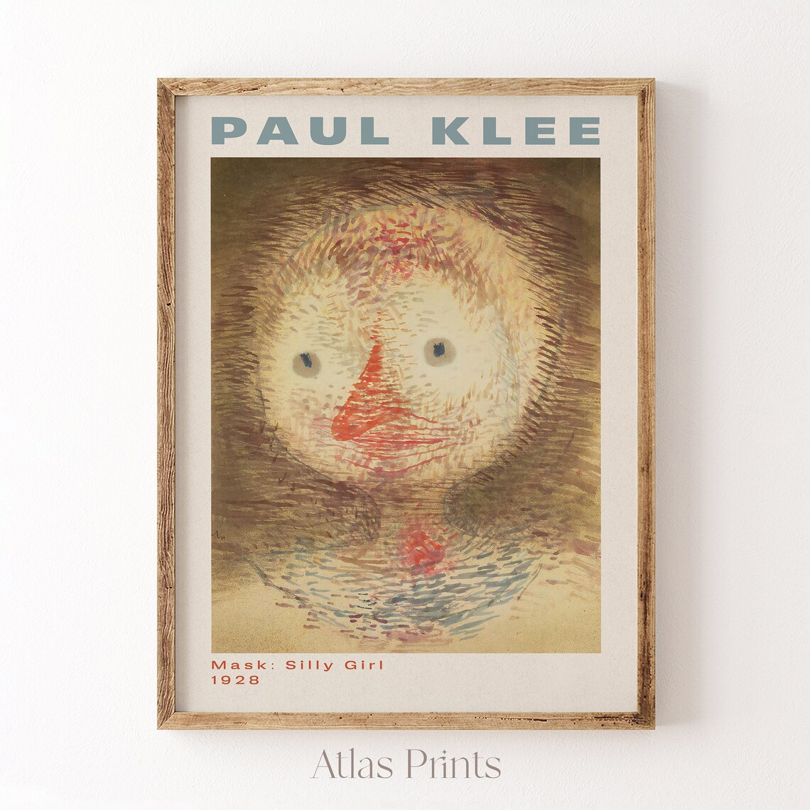 Paul Klee Mask Silly Girl 1928 Whimsical Childlike Face Poster - Image 2