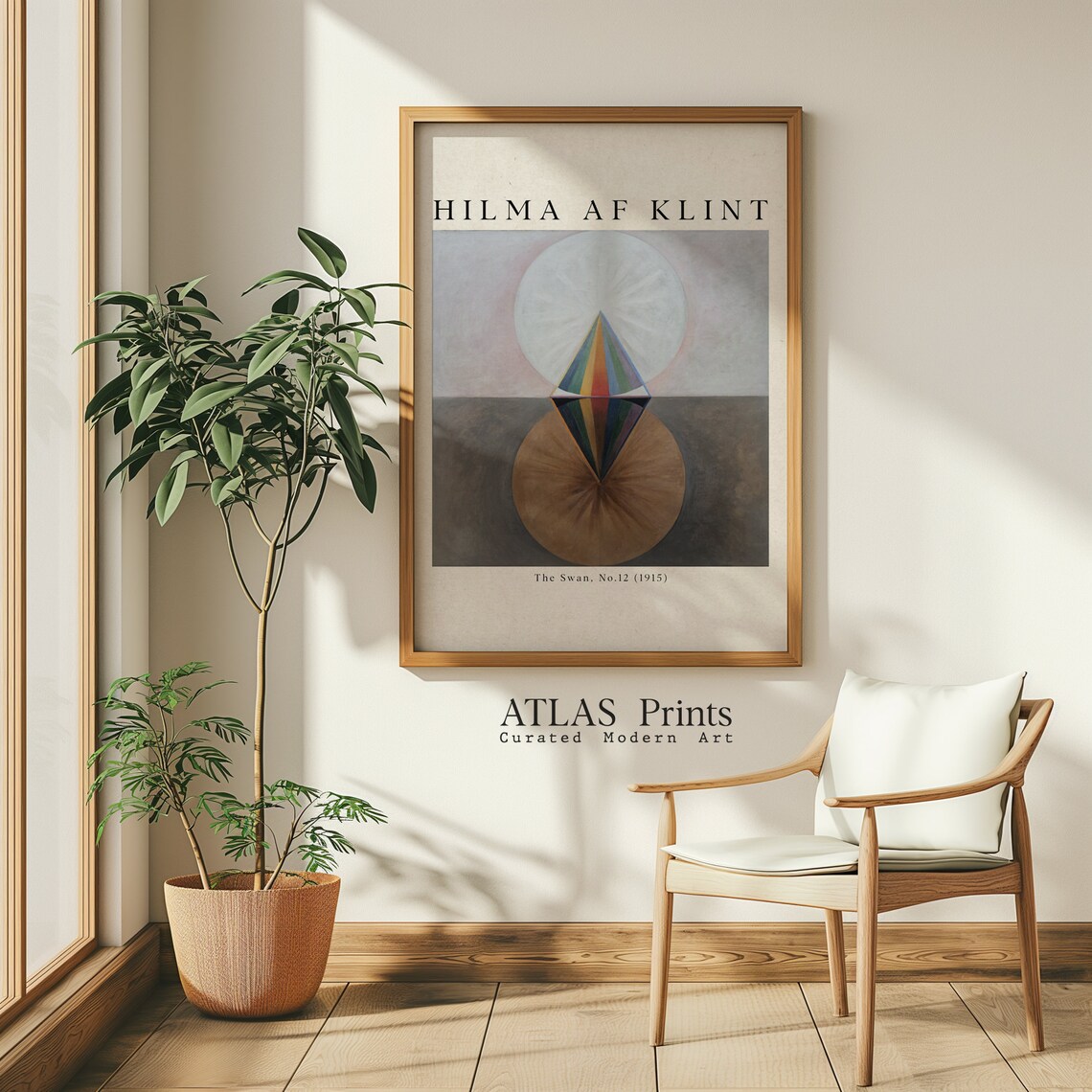 Hilma af Klint The Swan No 12 Rainbow Pyramid Mirror Art Poster - Image 3