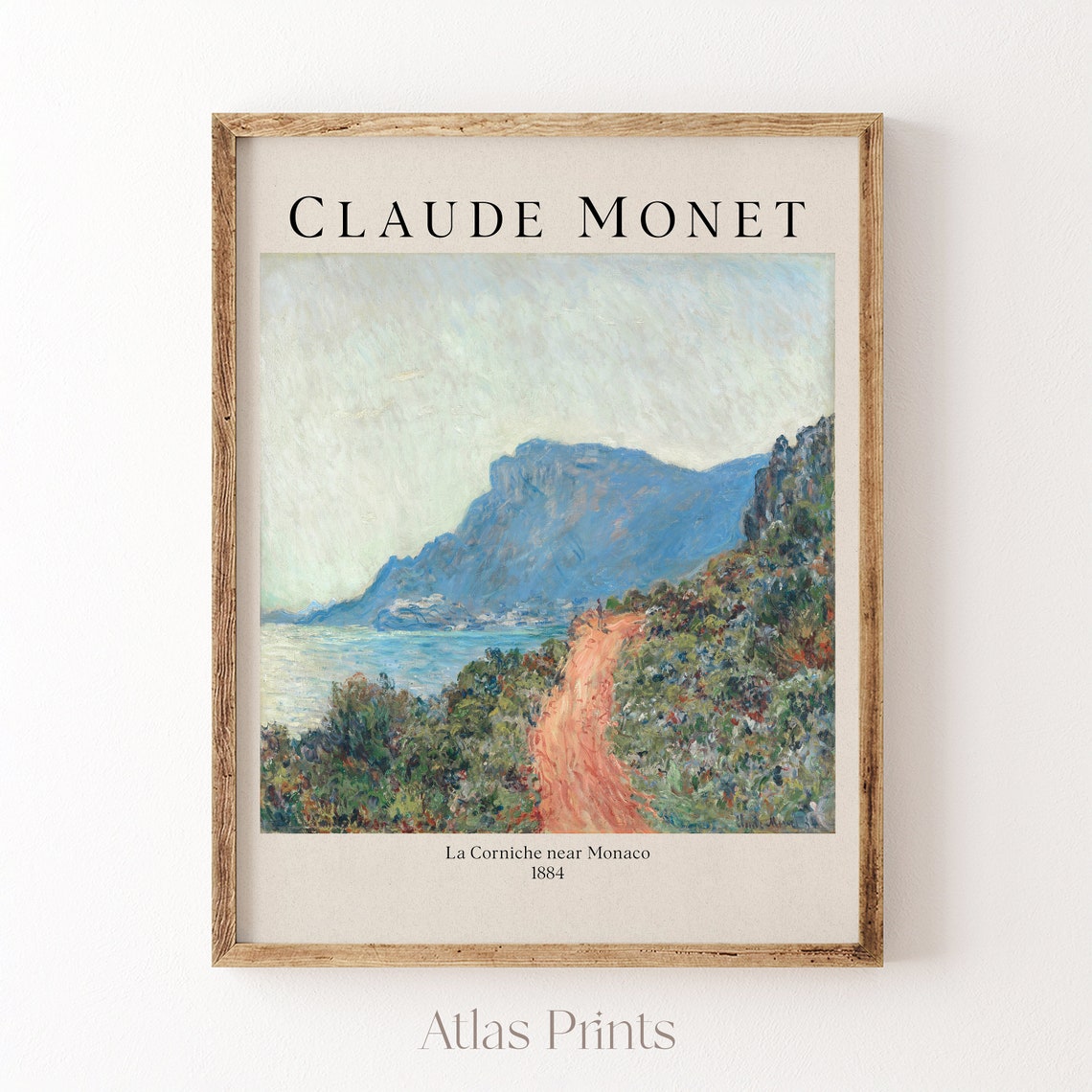 Claude Monet La Corniche Near Monaco 1884 Red Road Coastal Poster