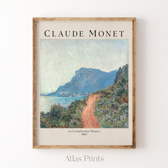 Claude Monet La Corniche Near Monaco 1884 Red Road Coastal Poster