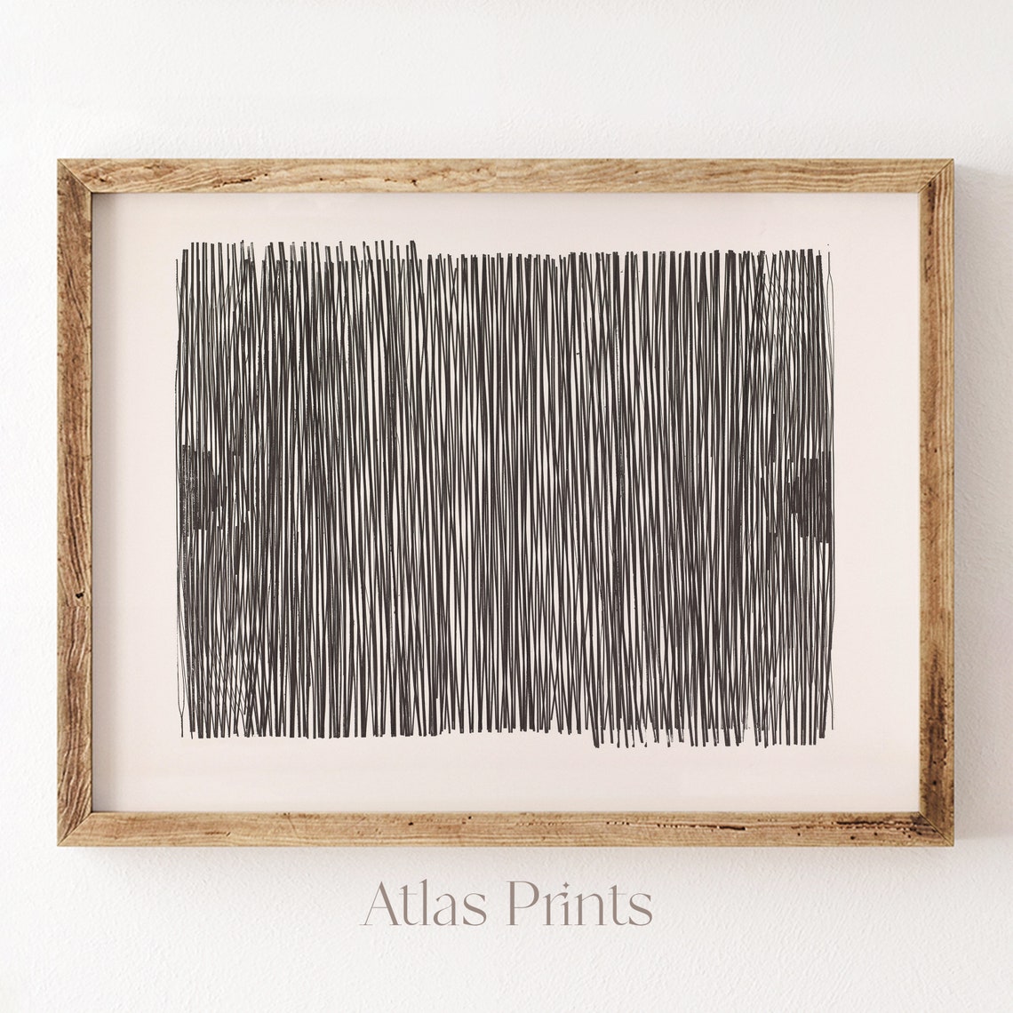 Minimalist Black Vertical Lines Abstract Monochrome Sketch Poster