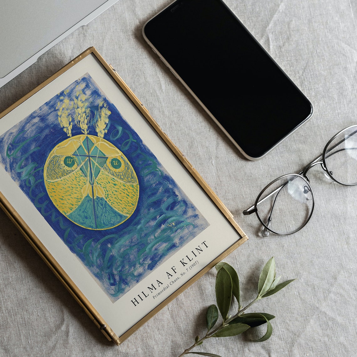 Hilma af Klint Primordial Chaos No 7 1907 Blue Yellow Orb Poster - Image 5