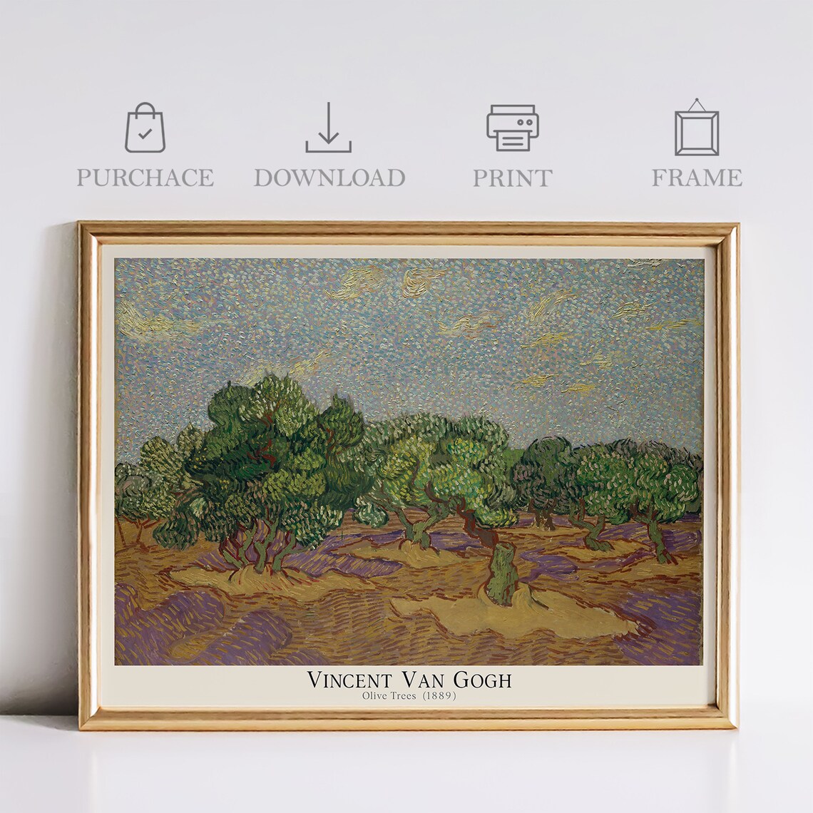Vincent Van Gogh Olive Trees 1889 Famous Landscape Oil Painting Print - Image 2