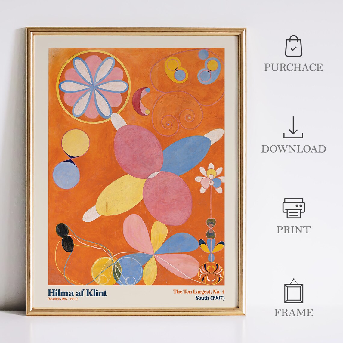 Hilma Af Klint The Ten Largest No 4 Youth 1907 Orange Art Poster - Image 3