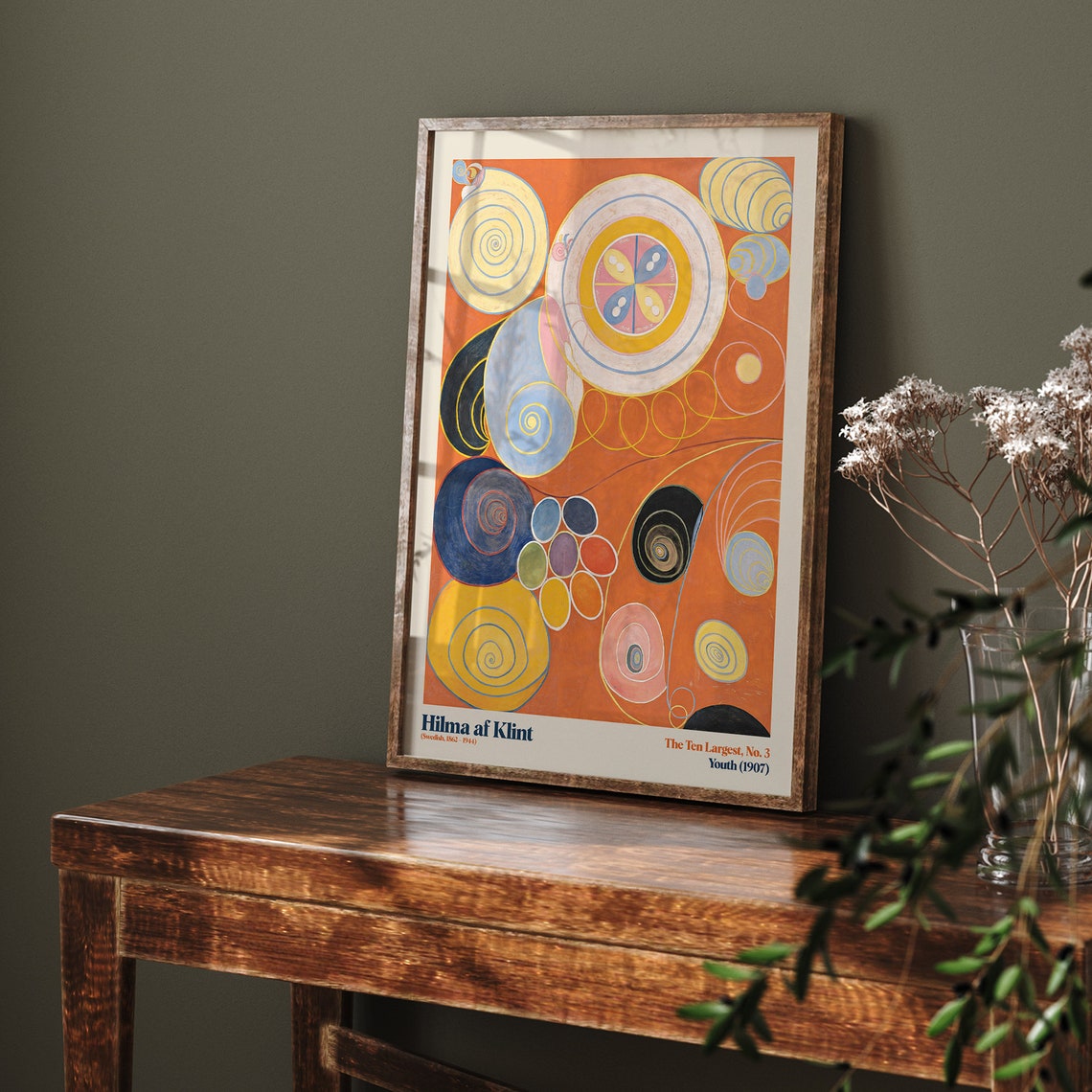 Hilma af Klint The Ten Largest No 3 Youth 1907 Orange Spiral Poster - Image 4