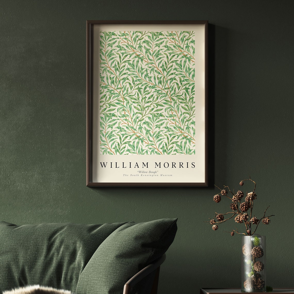 William Morris Willow Bough Green Botanical Pattern Museum Poster - Image 2
