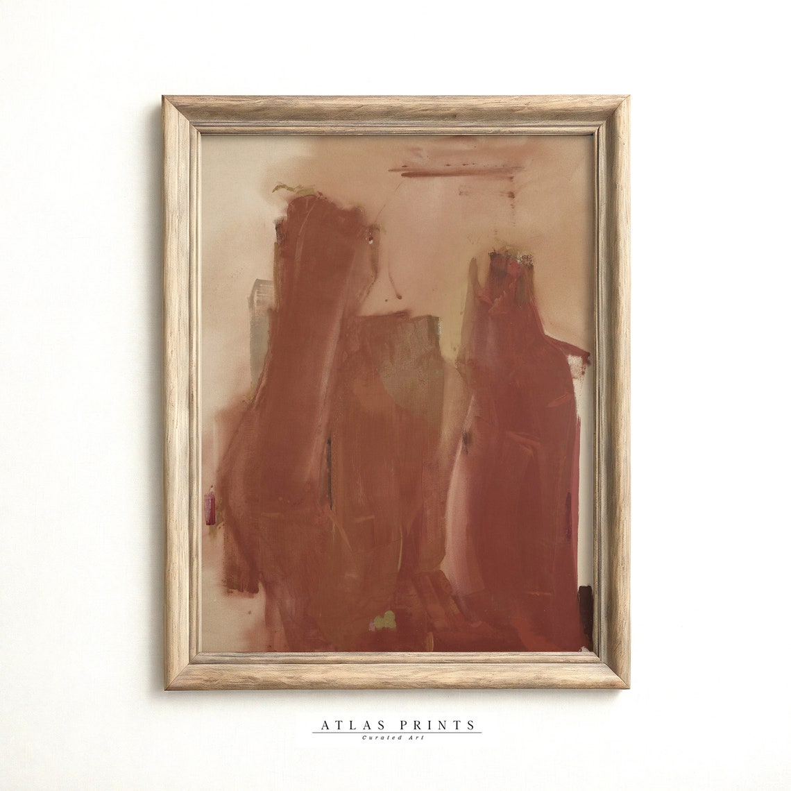 Muted Pink And Red Modern Abstract Oil Painting Minimalist Poster