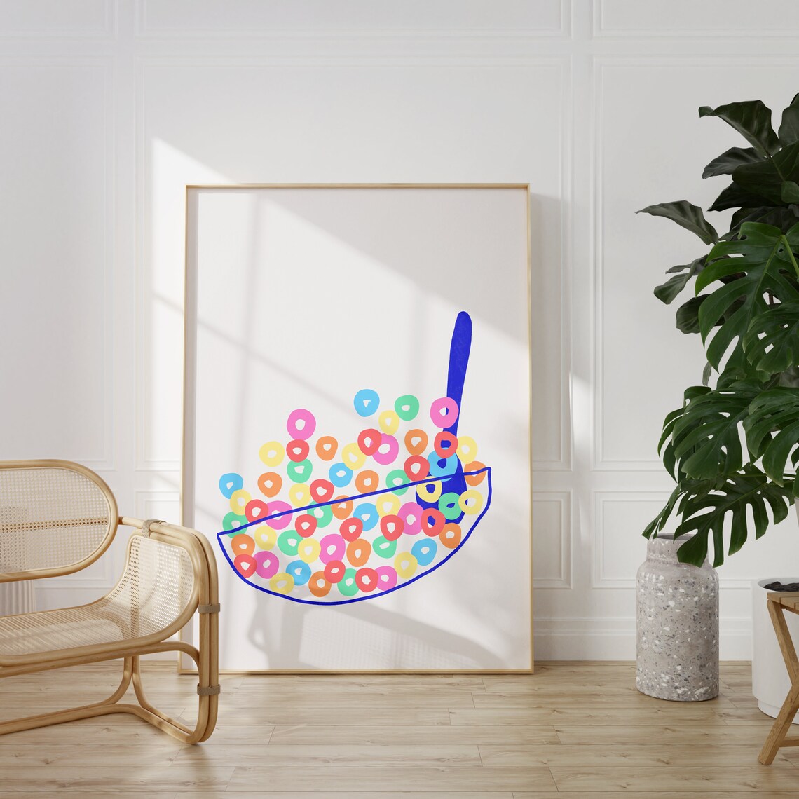Cereal Poster, Danish Pastel Scandi Kitchen Art
