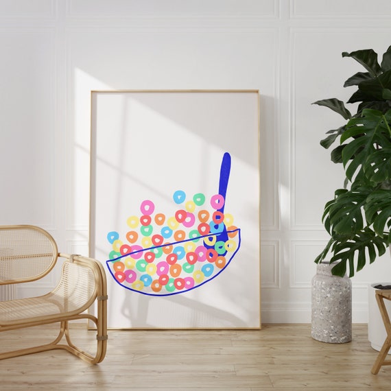 Cereal Poster, Danish Pastel Scandi Kitchen Art
