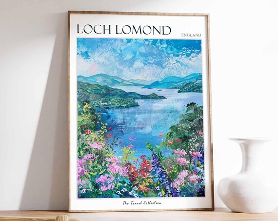 Loch Lomond Poster Mountain Poster England Poster Scottish Highlands Poster Scotland Scenery Home Accents English Countryside