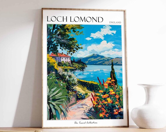 Loch Lomond Poster Mountain Poster England Poster Scottish Highlands Poster Scotland Scenery Home Accents English Countryside