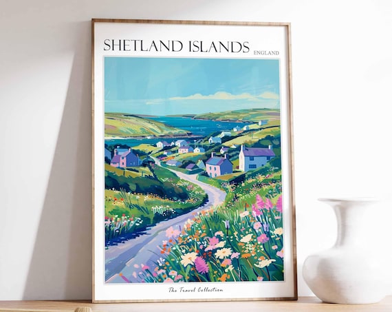Shetland Islands Poster Scotland Poster Island Poster Scottish Decor Travel Print Wall Art Scotland Travel Shetland Landscape